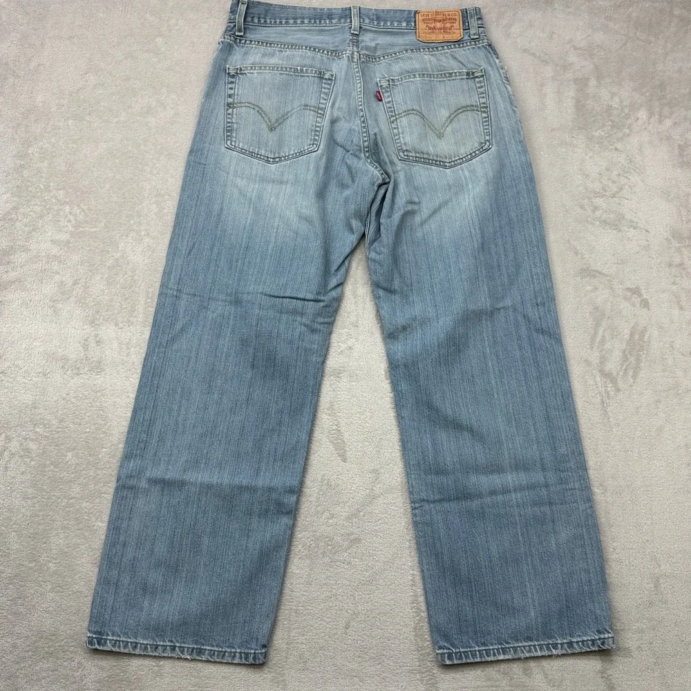 VTG Levi's 569 Loose Straight Jeans Mens 34x32 Light Wash Blue Baggy Denim Y2K